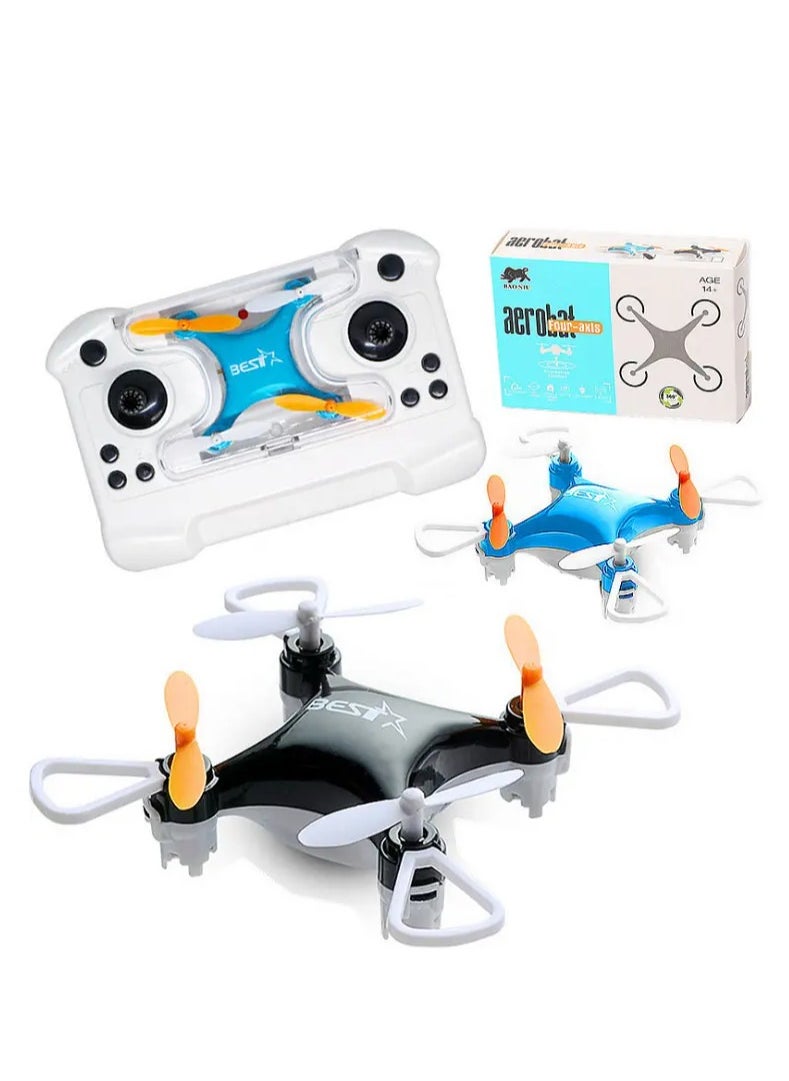 Mini Drone quadcopter remote control airplane high fall resistance toy (blue)
