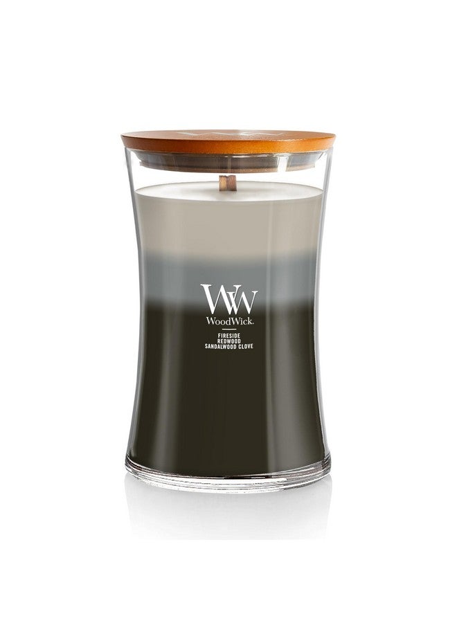 WoodWick Large Hourglass Candle Warm Woods - Premium Soy Blend Wax Pluswick Innovation Wood Wick Made in USA - Image 1