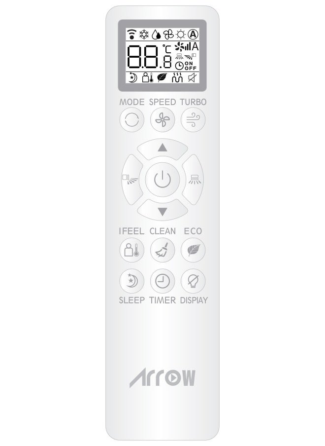 Arrow - 12300 BTU SPLIT AC, Hot and cold | White color |Double layer air skylight | Automatic cleaner | Hidden LED display | Sleep mode | Drip prevention | Model Name: RO-12CBC-H - Image 1