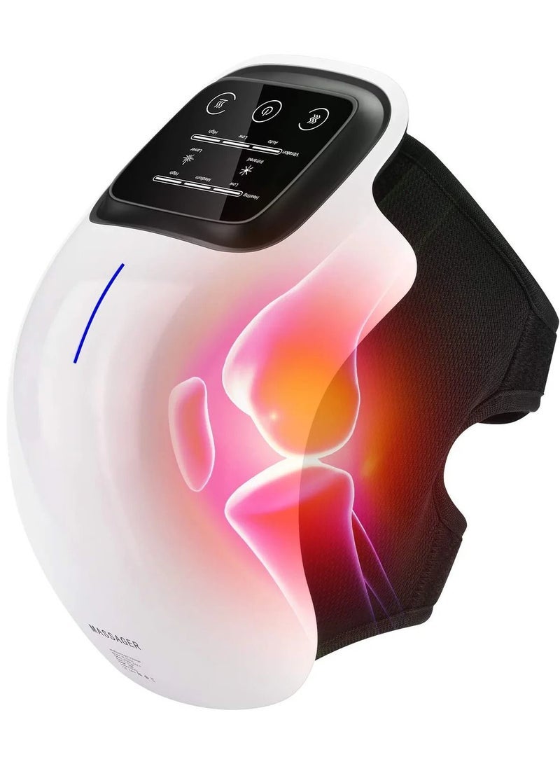 Captaintech Knee Massager, Infrared Heat and Vibration Knee Pain Relief for Swelling Stiff Joints, Stretched Ligament and Muscles Injuries - Image 1