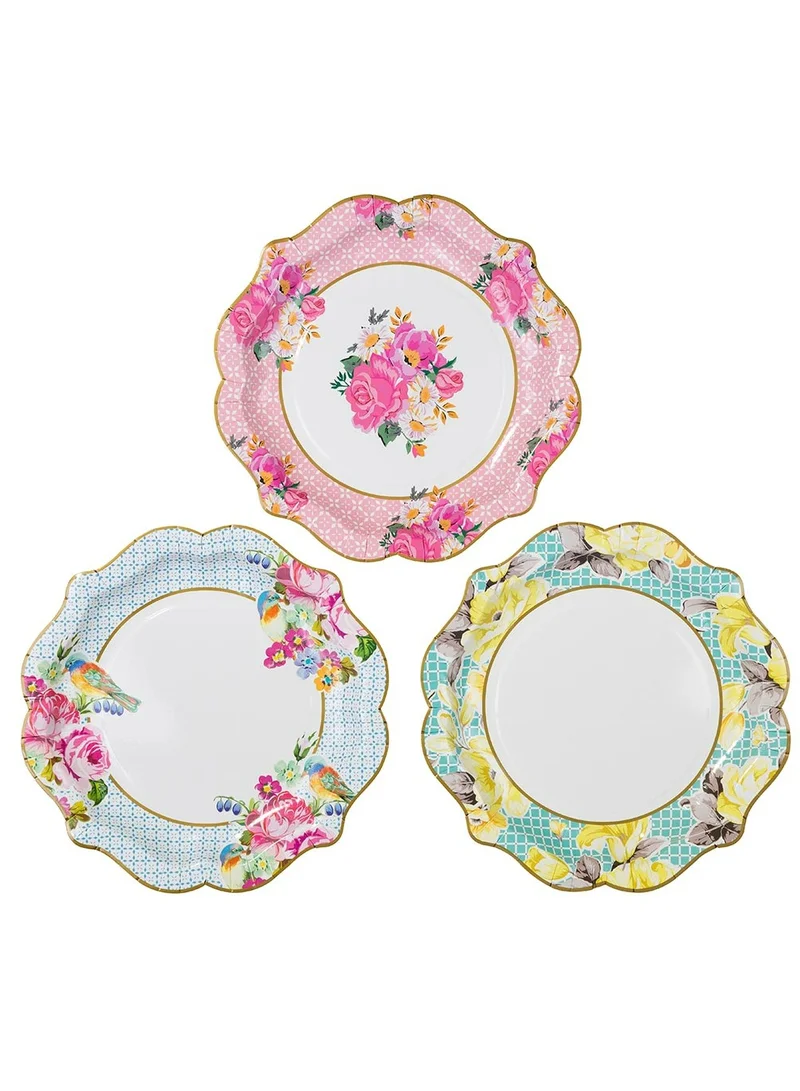 Talking Tables Truly Scrumptious Medium Plate, 3 Designs, 12 Pack