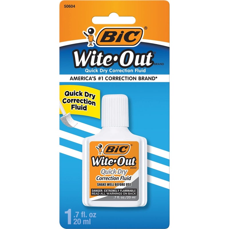 Bic WOFQDP1WHI Correction Fluid Quick Dry 22ml White - Image 1