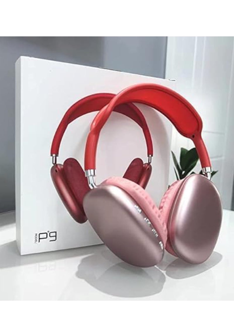 Generic - P9 Immersive Active Noise Cancelling Over-Ear Headphones, Epitome of Cutting-Edge Design and Premium Sound Quality. Elevate Your Listening Experience, Fusion of Style and Comfort (RED) - Image 1