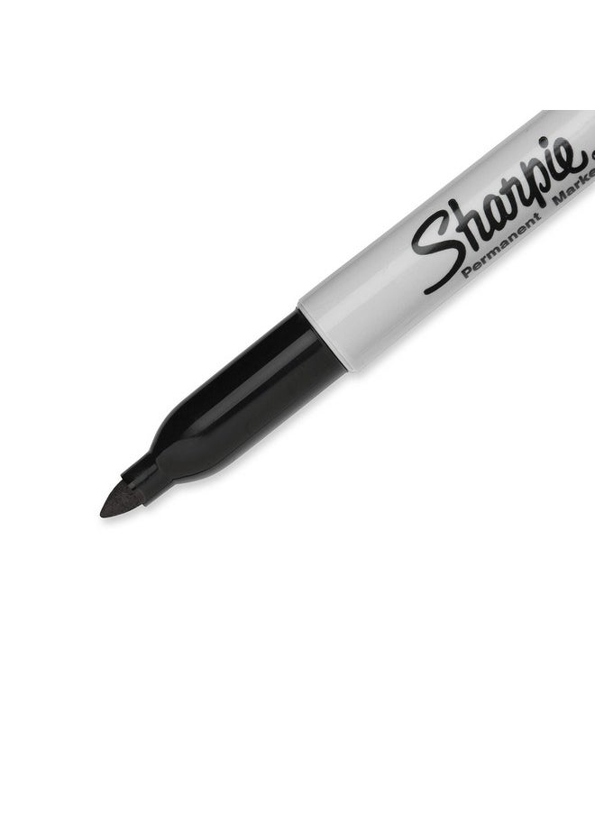 Sharpie Sharpie Permanent Markers Set, Quick Drying And Fade Resistant Fine Tip Marker For Wood, Plastic, Paper, Metal, And More, Drawing, Coloring, And Poster Marker , Black, 5 Count  - Image 3