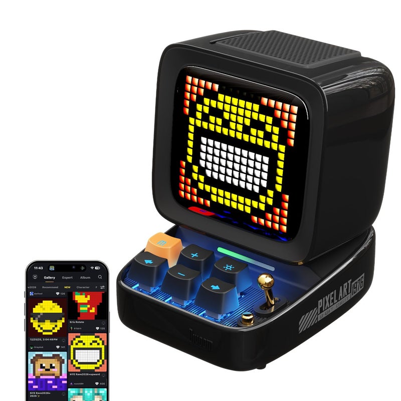 Divoom Ditoo Retro Pixel Art Game Bluetooth Speaker with 16X16 LED App Controlled Front Screen Black - Image 2