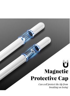 UCHUANG Stylus Pen for iPad, Disc Stylus Pens for Touch Screens, Passive Stylus with Magnetic Cap, Compatible with Apple/iPhone/iPad/Android/Microsoft Tablets and All Passive Touch Screen (White)  - Image 2