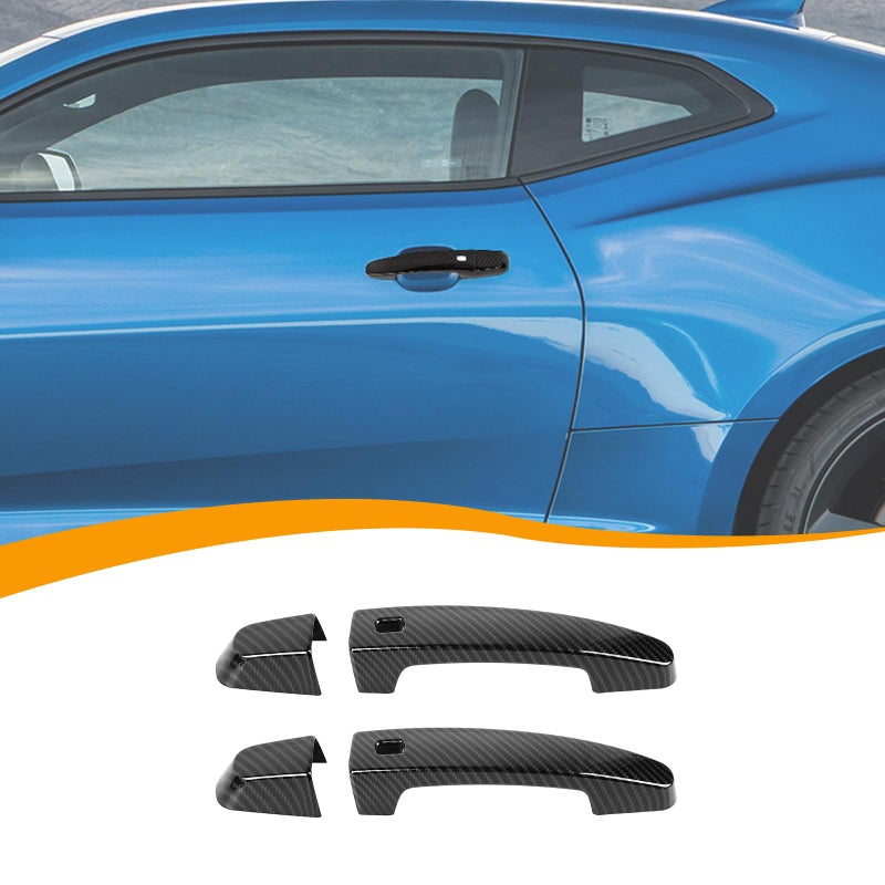 Hoolcar Exterior Door Handle Cover Outdoor Handle Trim Decor for 20162023 Chevrolet Camaro Carbon Fiber 2PCs - Image 2