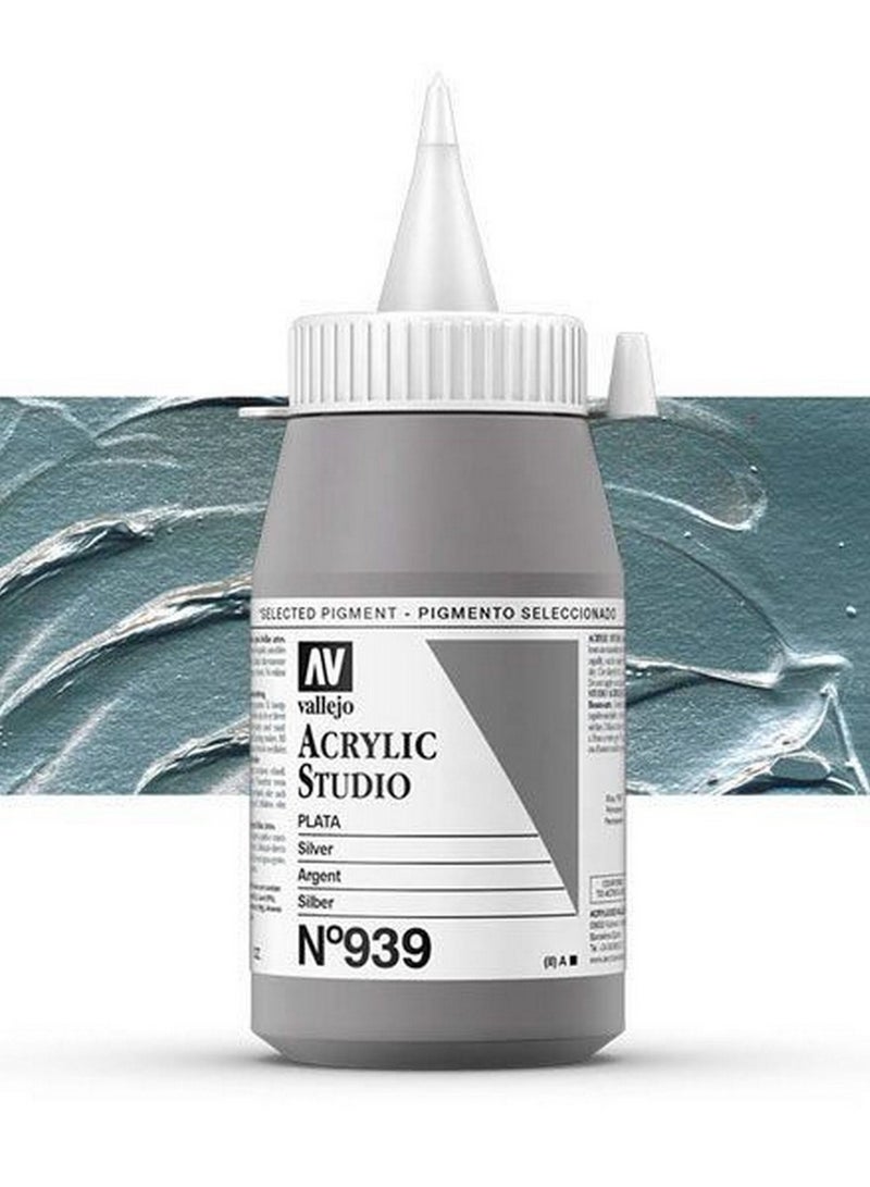 Vallejo Vallejo Acrylic Studio 939-500ml Silver