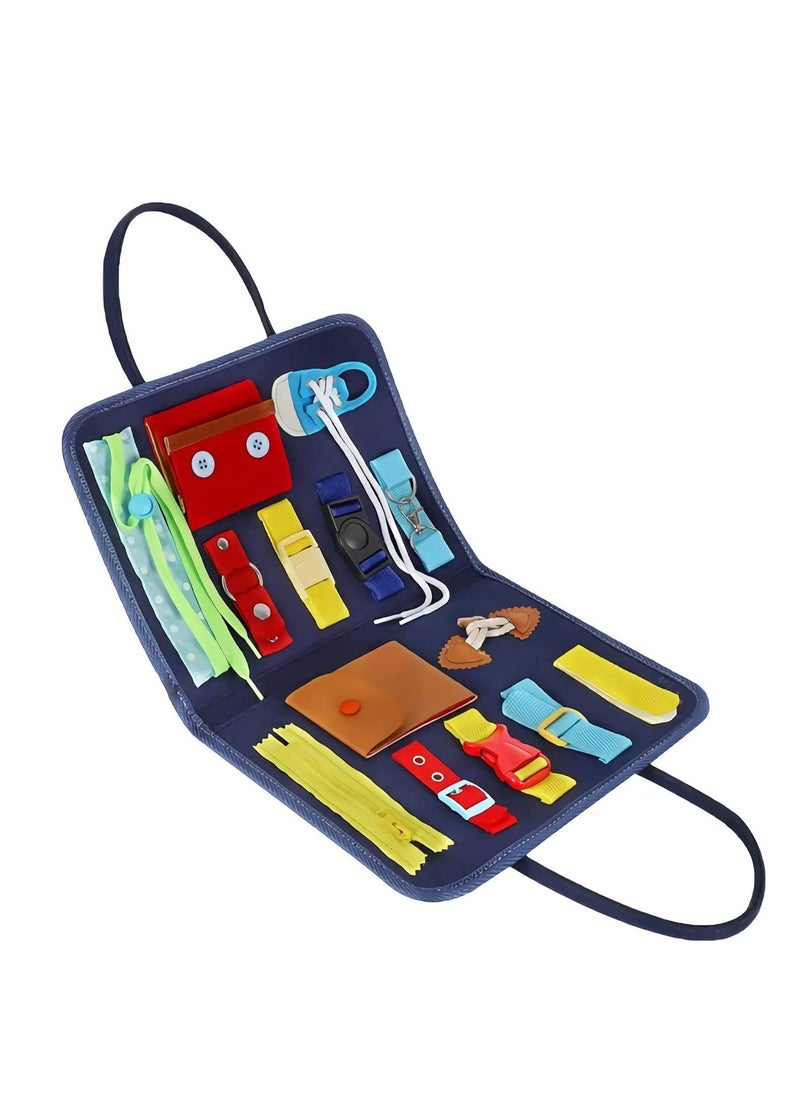 Generic - Toddler Busy Board Montessori Fine Motor Skills Toy Zipper Buckle Button Shoe Tying Practice Board - Image 1