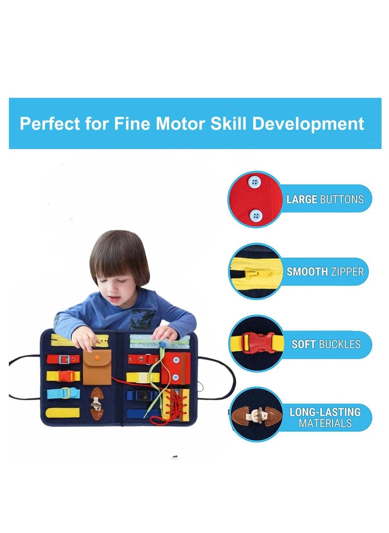 Generic - Toddler Busy Board Montessori Fine Motor Skills Toy Zipper Buckle Button Shoe Tying Practice Board - Image 1