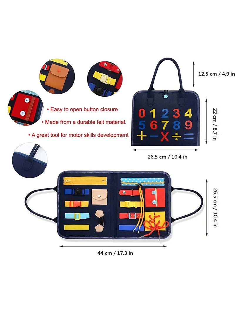 Generic - Toddler Busy Board Montessori Fine Motor Skills Toy Zipper Buckle Button Shoe Tying Practice Board - Image 1