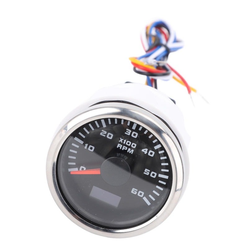 مقياس سرعة الدوران 52 مم تيار مستمر 9-32 فولت 0-6000 دورة في الدقيقة - عداد RPM بإضاءة خلفية 7 ألوان مع نسبة سرعة قابلة للتعديل لمحركات البنزين - Image 2