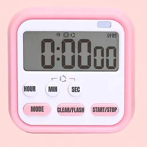 DANSR Digital Kitchen Timer & Stopwatch, Large Digits, Loud Alarm, Kitchen Timer, Magnetic Countdown Digital Timer for Teacher Kids and Elderly, for Classroom Home Work Fitness, Cooking (Pink D) - Image 1