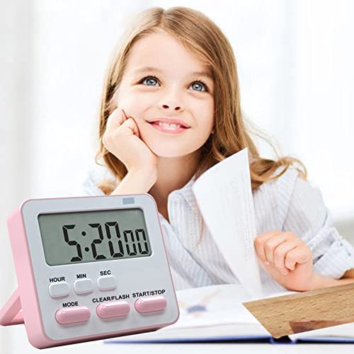 DANSR Digital Kitchen Timer & Stopwatch, Large Digits, Loud Alarm, Kitchen Timer, Magnetic Countdown Digital Timer for Teacher Kids and Elderly, for Classroom Home Work Fitness, Cooking (Pink D) - Image 2