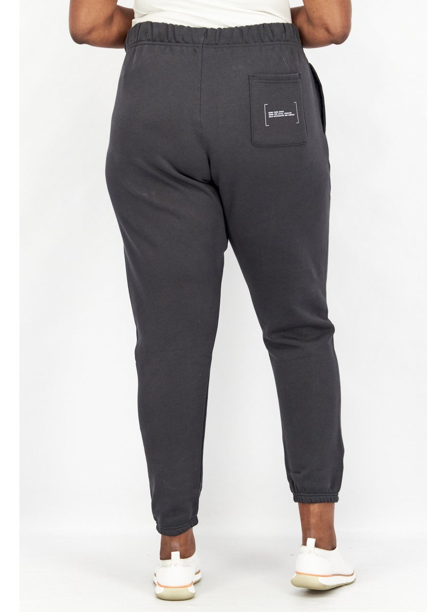 Adidas Women Plus Size Training Sweatpants, Carbon  - Image 3