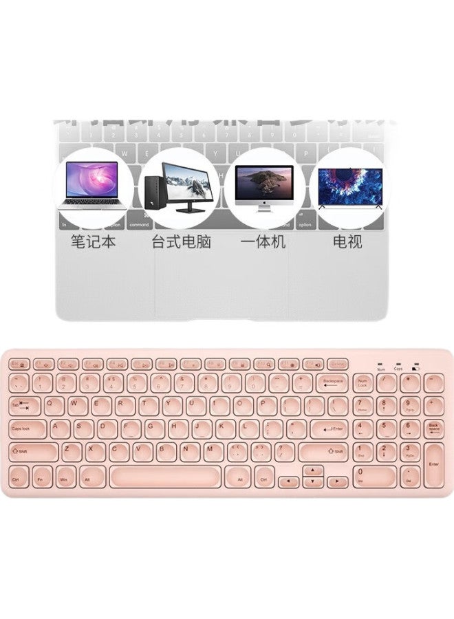 B.O.W Hangshi (Bow) Hw256C Wireless Keyboard, Ultra-Thin Portable Chocolate Keyboard, Splash-Resistant, Universal Keyboard For Laptops And Desktops, External Usb Number Pad, Pink - Image 3
