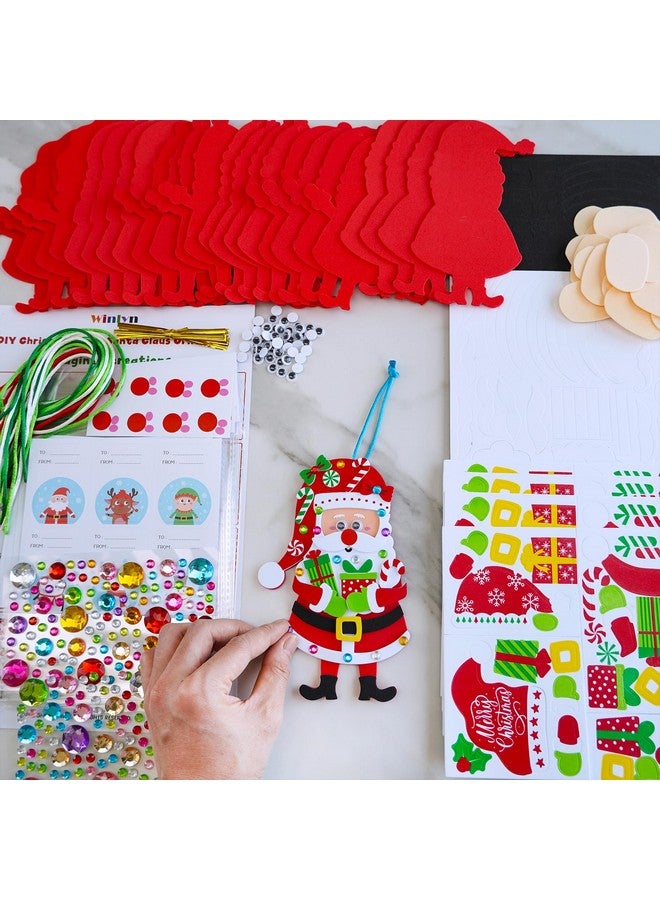 Winlyn 24 Sets Christmas Craft Kits Winter Crafts DIY Christmas Santa Ornaments Decorations Arts Sets Foam Santa Christmas Stickers for Kids Holiday Festive Home Classroom Activities Party Favors - Image 4