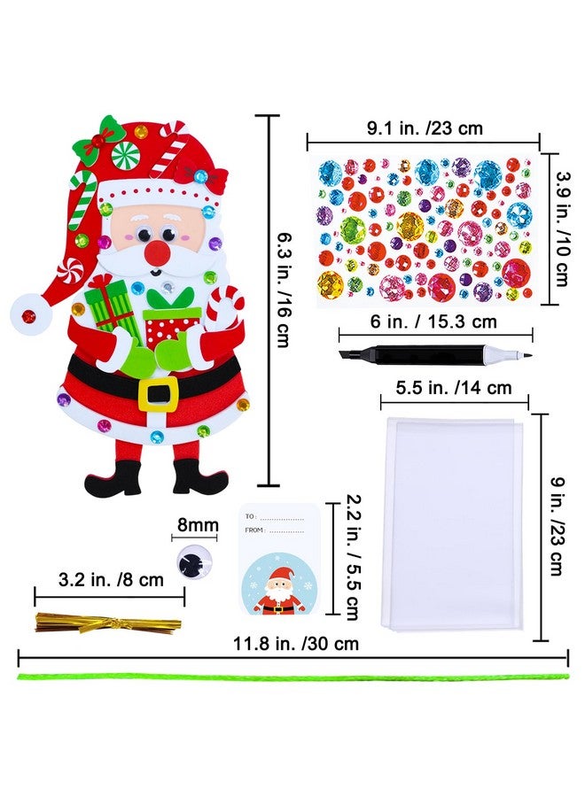 Winlyn 24 Sets Christmas Craft Kits Winter Crafts DIY Christmas Santa Ornaments Decorations Arts Sets Foam Santa Christmas Stickers for Kids Holiday Festive Home Classroom Activities Party Favors - Image 5