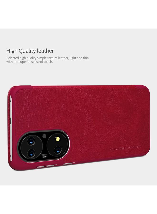 Nillkin Case For Huawei P50 QIN Series Crazy Horse Texture Horizontal Flip Leather Case with Card Slot - Image 4