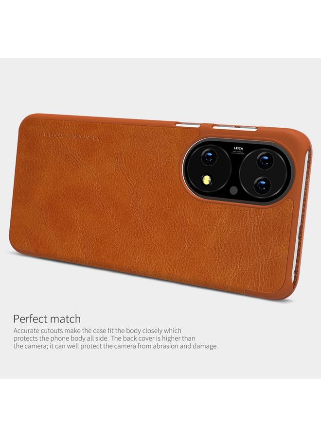 Nillkin Case For Huawei P50 QIN Series Crazy Horse Texture Horizontal Flip Leather Case with Card Slot - Image 5