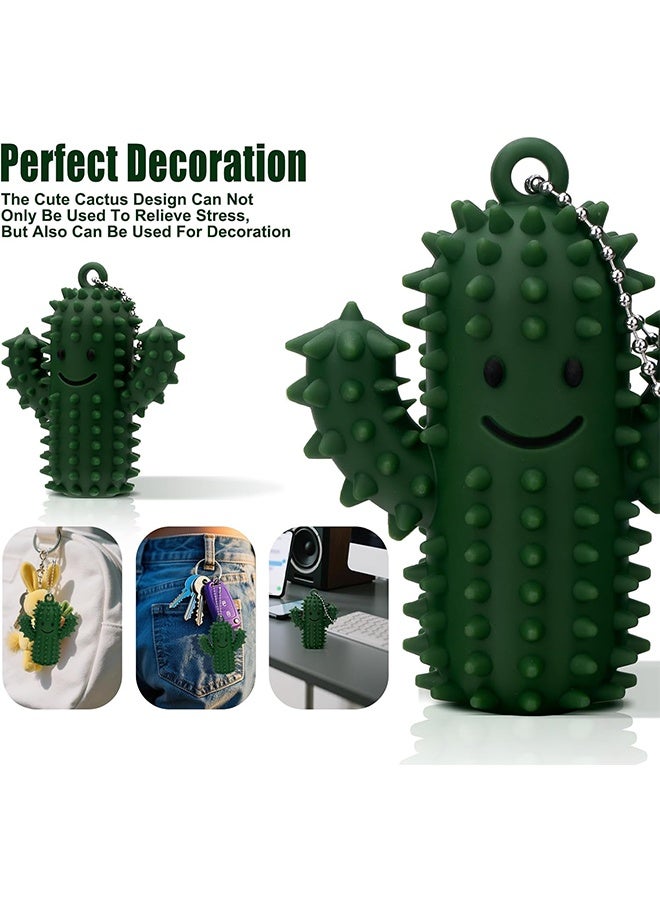 Little Ouchies Pain Fidget, Silicone Cactus Pain Stim Tool Fidget Toy for Adults, Pain Stimming Fidget, Spiky Grippie Stim Keychain for Hard Spiky Sensory Toys Anxiety Relief Fun Gifts, Green - Image 4