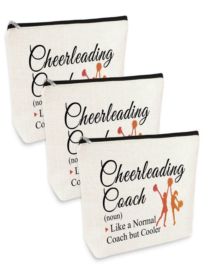Mikela 3 Pcs Cheerleading Cheer Coach Gift Makeup Bag for Women Cheer Mom Appreciation Gift Cheerleader Thank You Present Mother's Day Birthday Christmas Graduation Present Travel Cosmetic Bag Pouch - Image 1