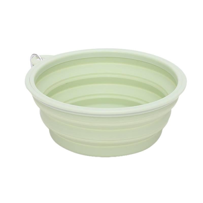 Collapsible Silicone 1000 ml Pet Bowl Portable with Travel Design and Flexible Design for dogs cats walks and outdoor feeding Green Personal Use - Image 1