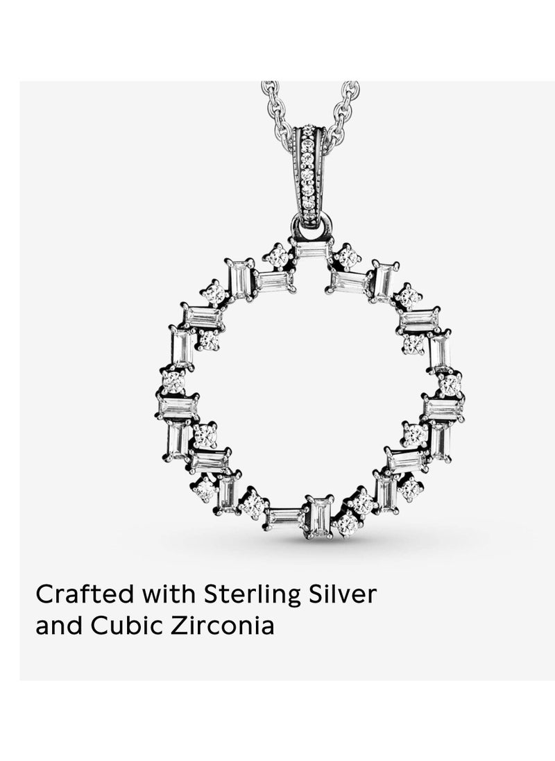 Pandora Violet - PANDORA Jewelry Ice Cube Round Cubic Zirconia Necklace in 925 Sterling Silver - Image 1