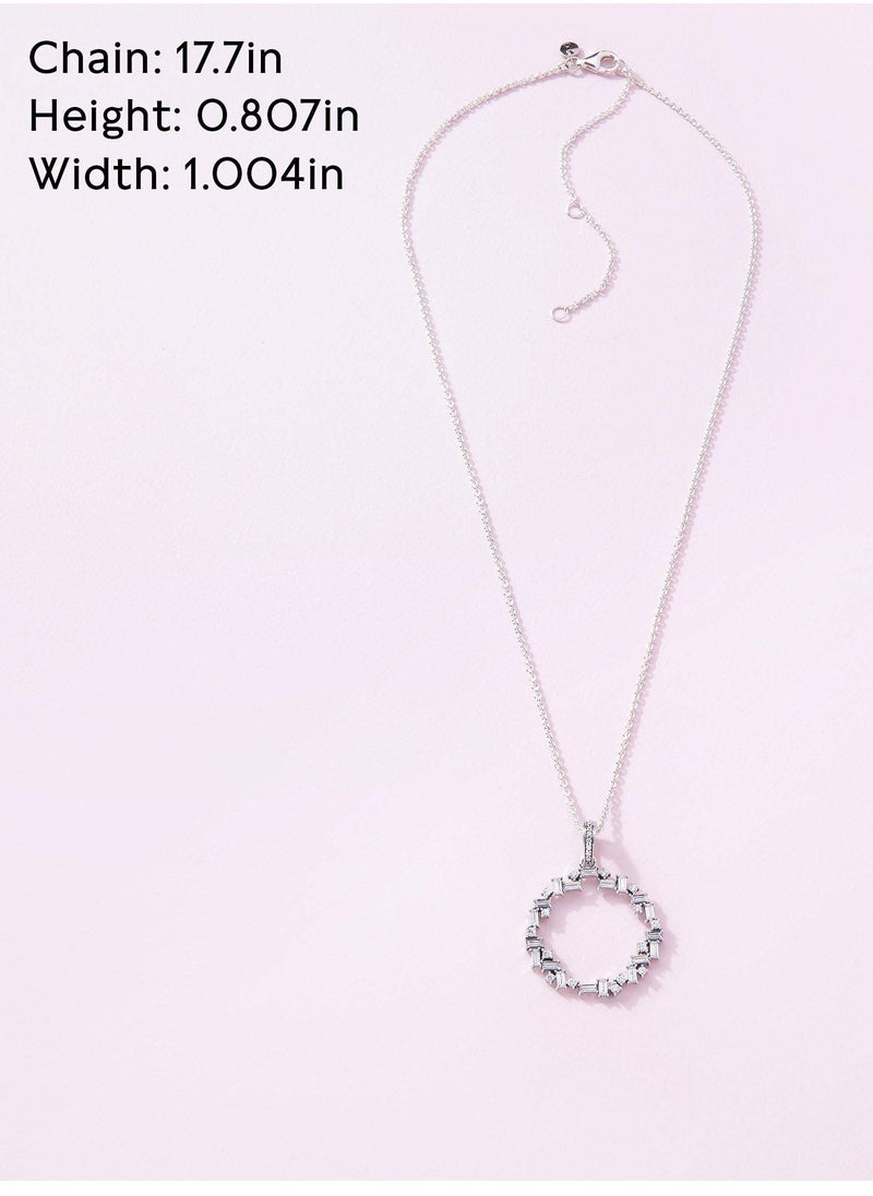 Pandora Violet - PANDORA Jewelry Ice Cube Round Cubic Zirconia Necklace in 925 Sterling Silver - Image 1