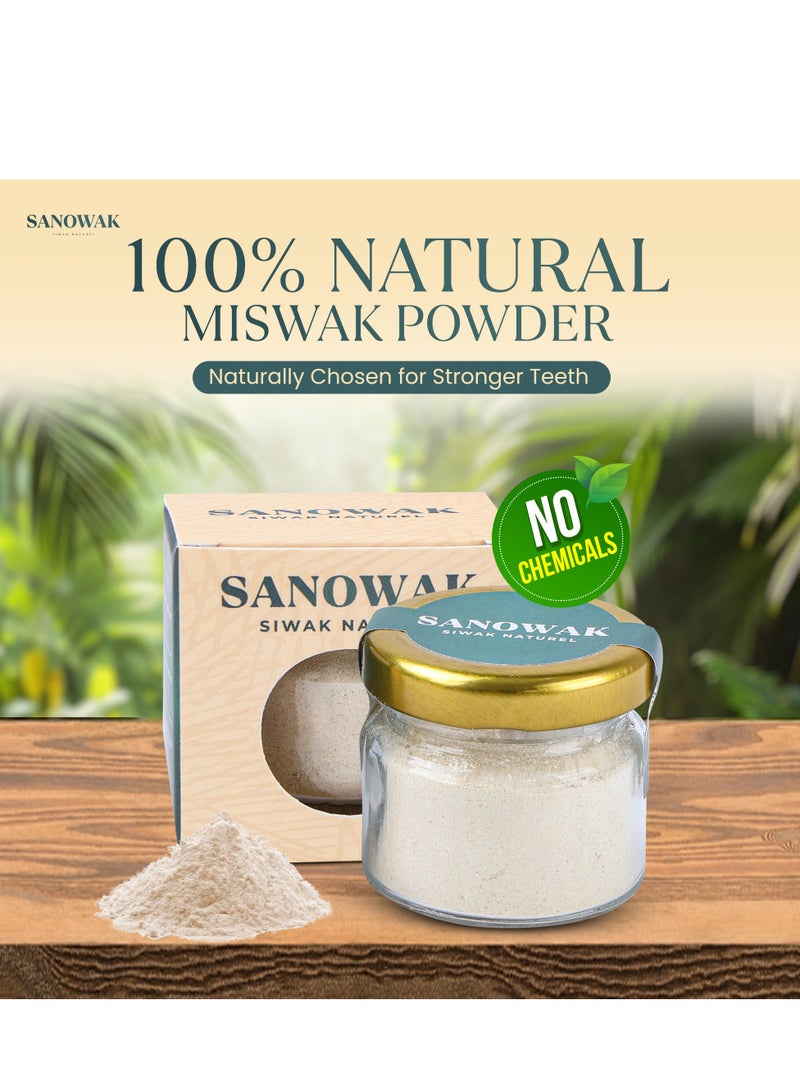 Sanowak 100% Natural Miswak Siwak Powder – Organic Teeth Whitening Toothpaste Alternative, Fresh Breath, Plaque Removal & Natural Oral Care for Healthy Gums - Image 3