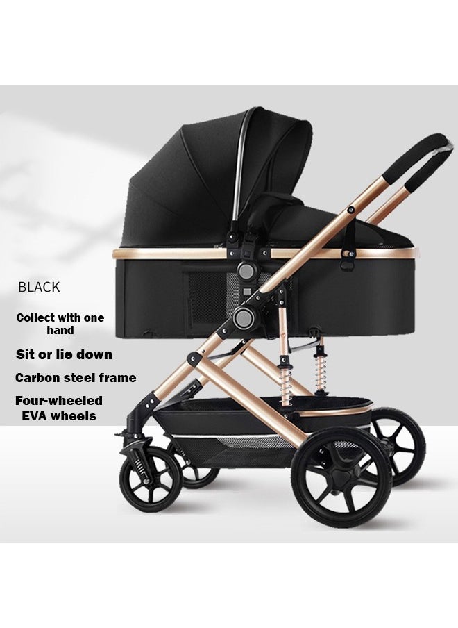 Generic Lightweight Baby Stroller with Sitting and Lying Function, Shock-Absorbing, Carbon Steel Frame, One-Button Folding – Perfect for Newborns and Toddlers (0-4 Years)  - Image 2