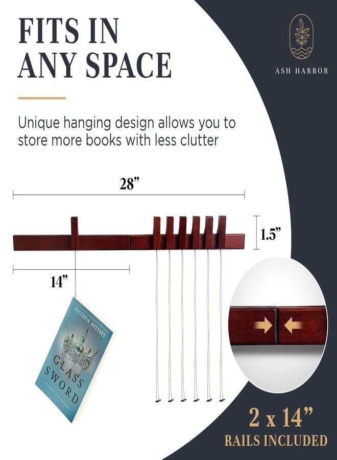 Ash Harbor Floating Wall Bookshelf - Wall Mounted Book Organizer with Included Bookmarks - Hardwood Hanging Bookshelf for Bedroom, Living Room, or Kitchen - A Thoughtful Gift for Book Lovers (Dark) - Image 4