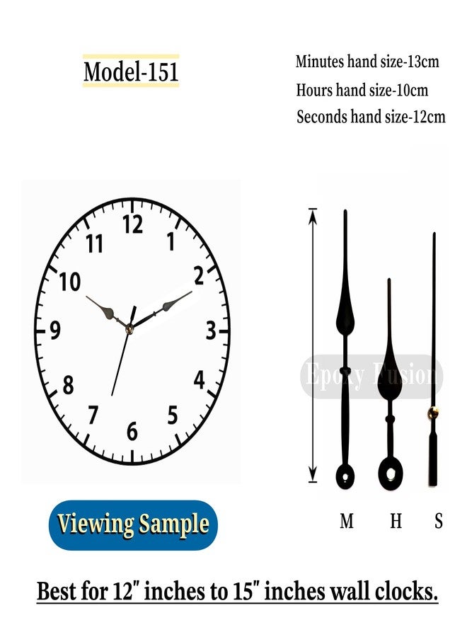 Epoxy Fusion Wall Clock Movement, Numbers, Numerical Clock Mechanism Set, DIY Clock Mechanism kit, Clock Mechanism Set with Numbers and Hands (Set of 1) (151) - Image 5
