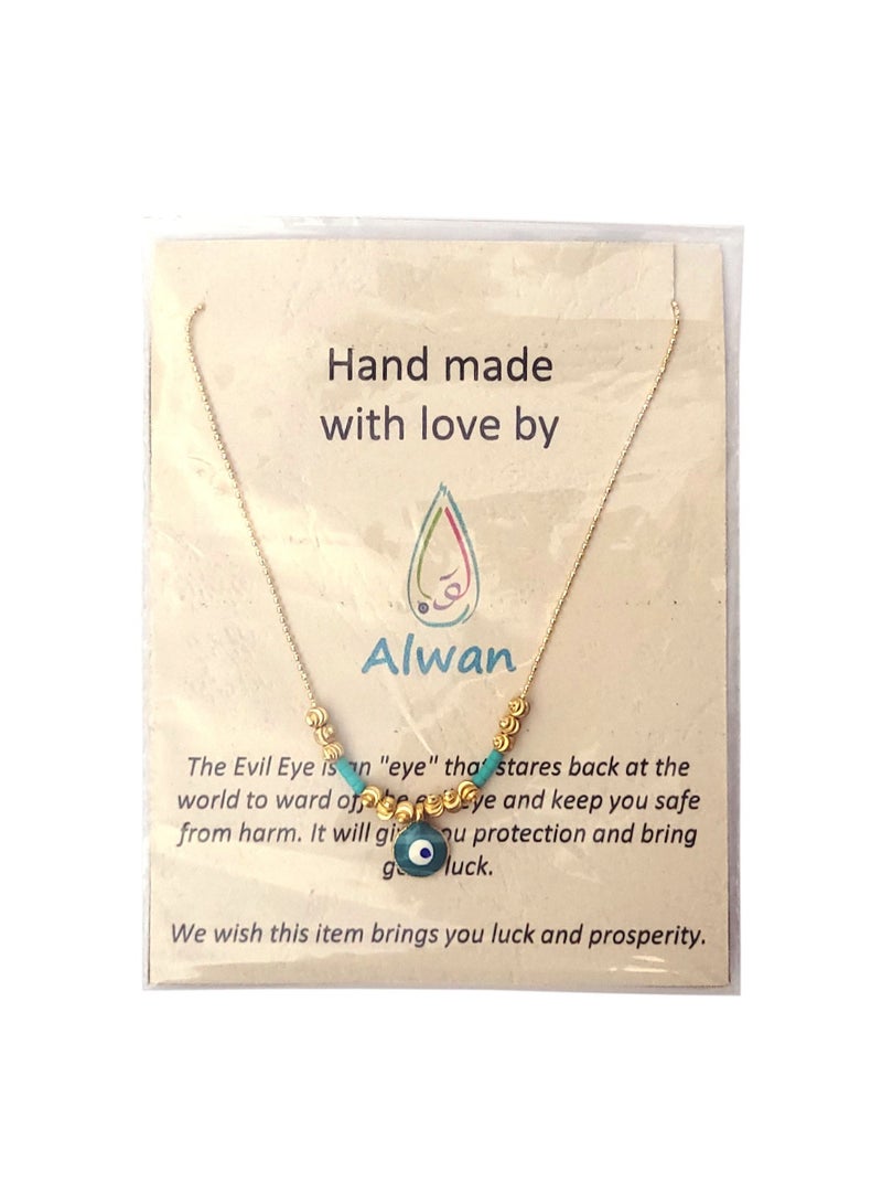 Alwan قلادة العين الشريرة المطلية بالذهب - Image 4
