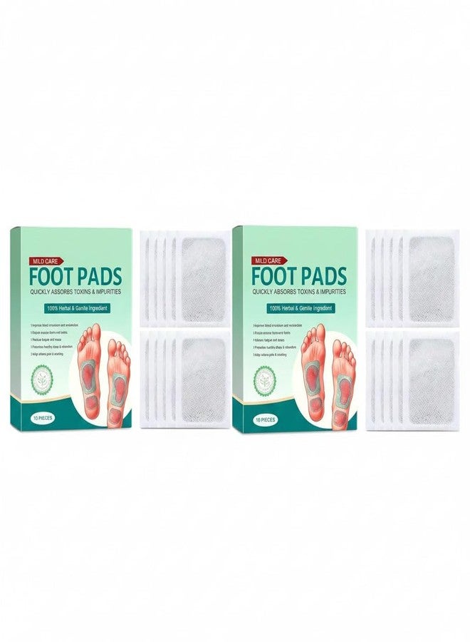 Flair Fusion New Detox Foot Pads, 10 Pieces, Natural Ingredients for Pain Relief Foot Pads - (2 Pack x 20 Pads) - Image 1
