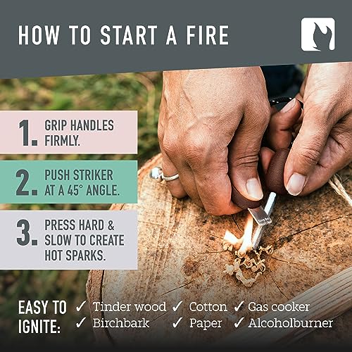 Light My Fire Flint Fire Starter Ferro Rod Survival Tool Fire Steel Army Bushcraft Gear Flint and Steel Magnesium Fire Starter Kit - 3/8” 2-in-1 Fire Starters for Campfires 12,000 Strikes - Image 4