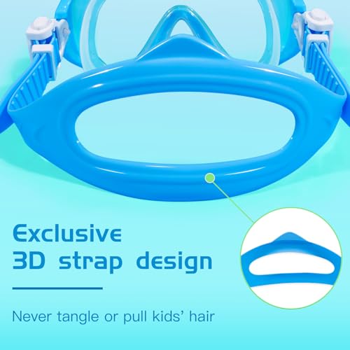 Seago Kids Swim Goggles Swimming Goggles for Kids Boys Girls Toddlers Youth 5-15 Anti-Fog 180° Clear Goggles No Leak Water Pool Underwater Swim Goggles with Nose Cover Swimming Diving Equipment - Image 5