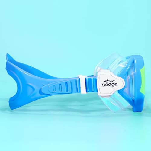 Seago Kids Swim Goggles Swimming Goggles for Kids Boys Girls Toddlers Youth 5-15 Anti-Fog 180° Clear Goggles No Leak Water Pool Underwater Swim Goggles with Nose Cover Swimming Diving Equipment - Image 4