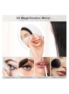 Generic Vanity Mirror Makeup Mirror with 3 Light Modes - Led Mirror Makeup with Compact 5X Magnifying Mirror, Make Up Mirror with Light, Light Up Makeup Mirror, Rechargeable Lighted Makeup Mirror  - Image 3