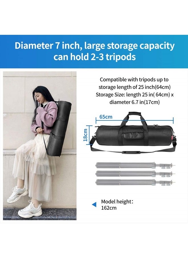 HEMMOTOP Tripod Carrying Case Bag 25.6x7x7in/65x18x18cm Heavy Duty with Storage Bag and Shoulder Strap Padded Carrying Bag for Light Stands, Boom Stand, Tripod,Mic Stand and Tent Pole  - Image 2