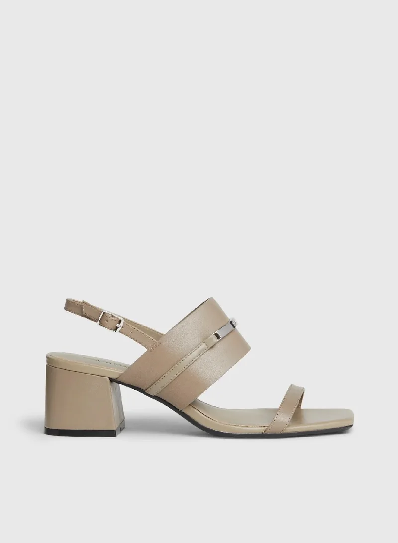 CALVIN KLEIN Leather Heeled Sandals
