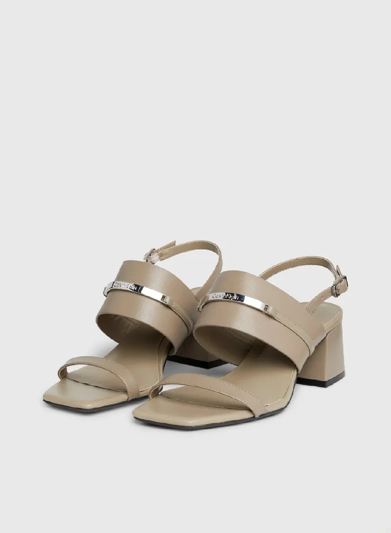 CALVIN KLEIN Leather Heeled Sandals