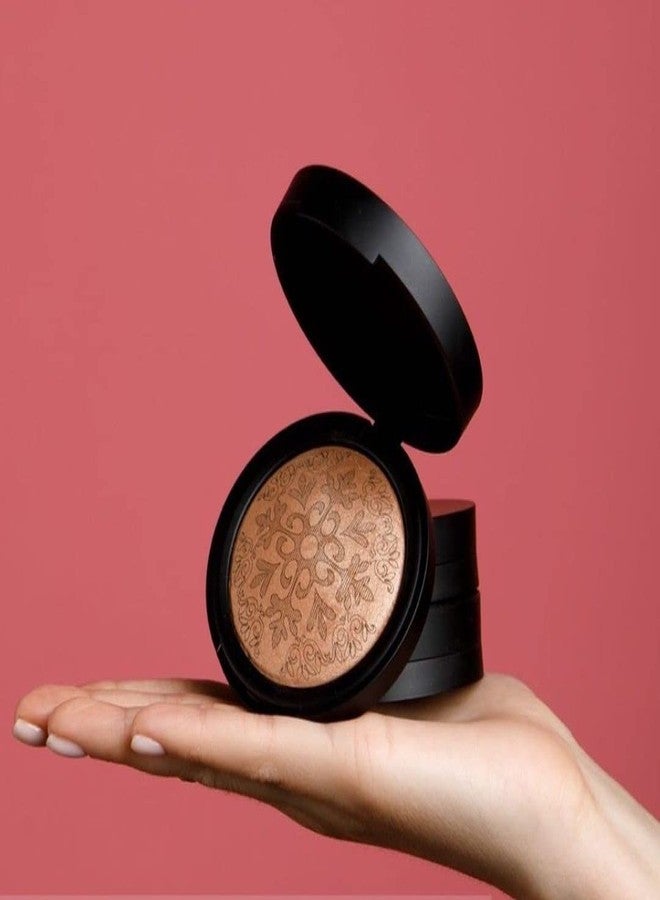 aden Terracotta Baked Bronzer/Highlighter Duo Create a gorgeous sculpted glow with this baked duo (7g) MADE IN ITALY (Terracotta Baked Glowing Bronzing Powder) - Image 2