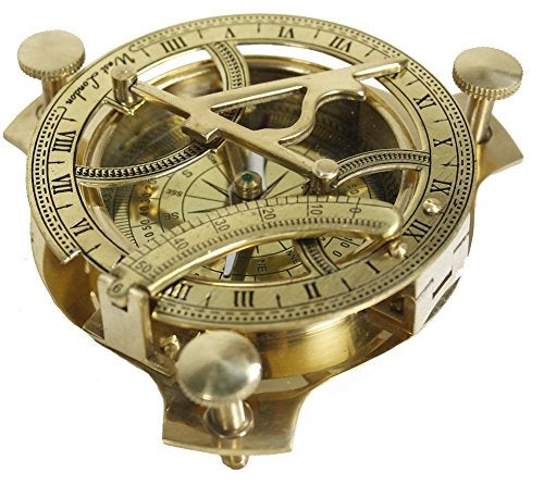 THOR INSTRUMENTS 3" Sundial Compass - Solid Brass Sun Dial Rustic Vintage Home Decor Gifts - Image 4