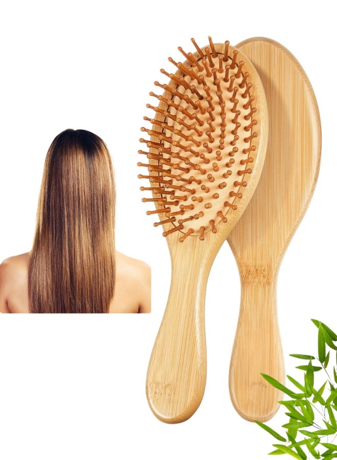 Bamboo Hair Brush – Natural Wooden Paddle Hairbrush with Bamboo Bristles for Hair Growth & Scalp Massage, Detangling Brush for Women, Men & Kids, Suitable for All Hair Types, Ergonomic Handle - Image 1