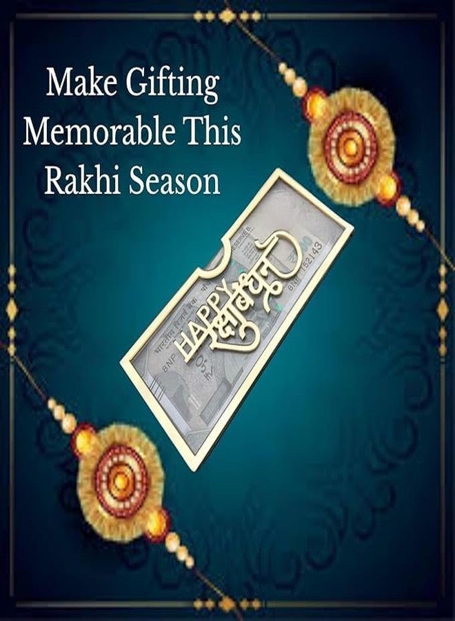 AZLVERA Acrylic Raksha Bandhan Shagun Lifafa | Happy Rakshabandhan Golden Envelope | Money Gift Envelope for Brother Sister | ₹500 Note Fit Design | Rakhi Gift Special Shagun Cover - Image 3