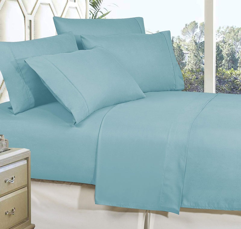 celine Linen Best  Softest  coziest Bed Sheets Ever 1800 Thread count Egyptian Quality Wrinkle-Resistant 4-Piece Sheet Set with Deep Pockets  Queen Aqua Blue - Image 2