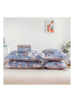 RISHAHOME 6-Piece Double Size Duvet Cover Set Microfiber Horizon 1 Duvet Cover 200x230 cm, 1 Flat Sheet 220x280 cm, 4 Pillow Cover 48x74 cm Multicolour  - Image 2