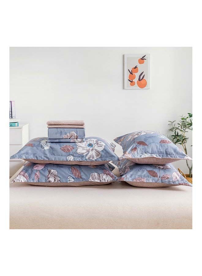 RISHAHOME 6-Piece Double Size Duvet Cover Set Microfiber Horizon 1 Duvet Cover 200x230 cm, 1 Flat Sheet 220x280 cm, 4 Pillow Cover 48x74 cm Multicolour  - Image 2