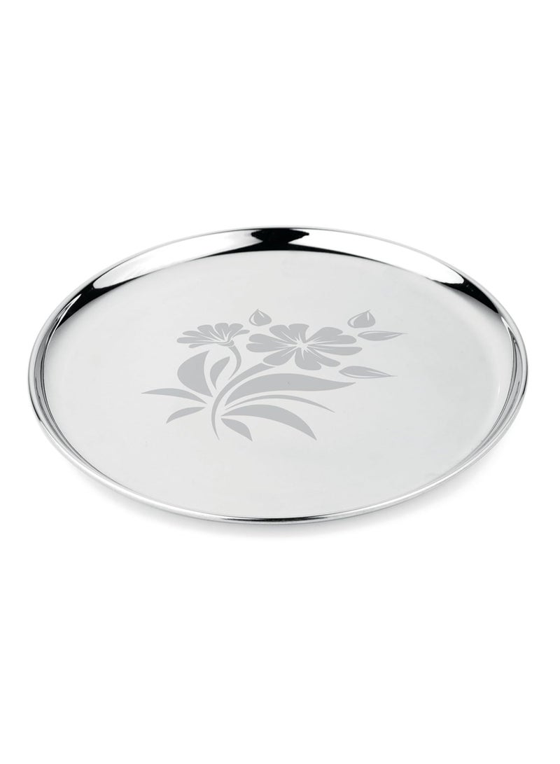 Prabha Stainless Steel Begi Bharat Plate - Laser Finish for Ultimate Dining Experience | Best for Eating with Shine Finish | Durable & Elegant - Image 1